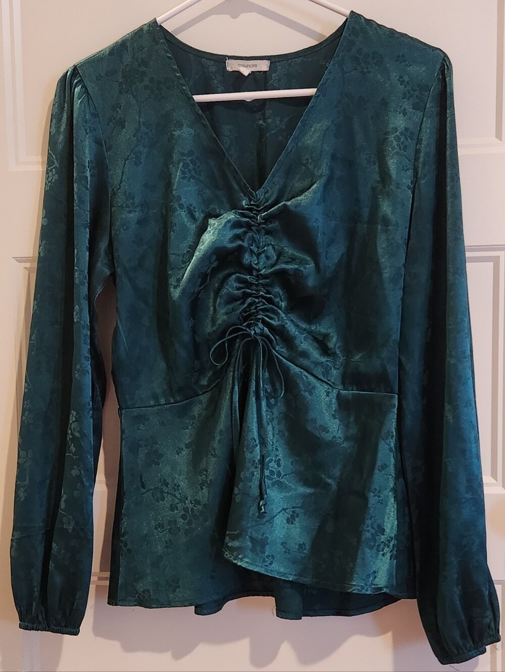 Maurices Small Emerald Green Floral Blouse
